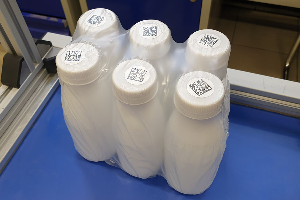 Образец маркировки молочных контейнеров кодом дата матрикс