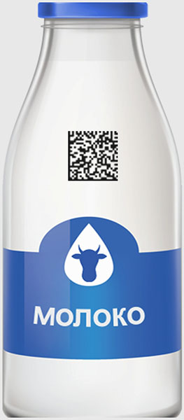 Пластиковая бутылка молока с кодом дата матрикс