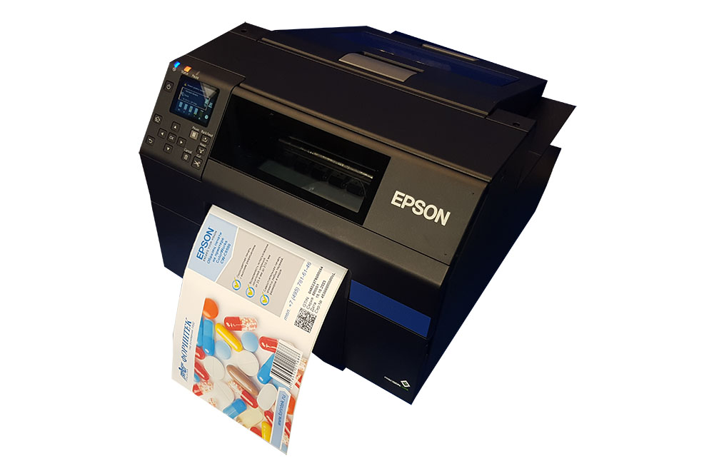 Полноцветный струйный принтер Epson ColorWorks модель C6500Ae вид сбоку