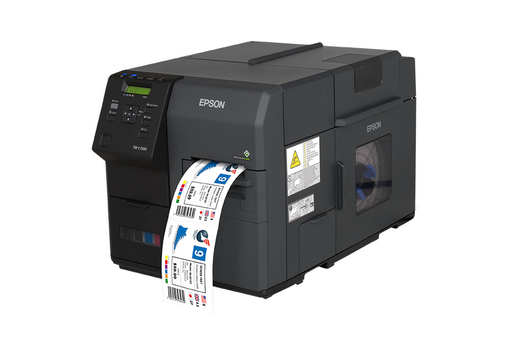 Полноцветный струйный принтер Epson ColorWorks модель C7500G вид сбоку