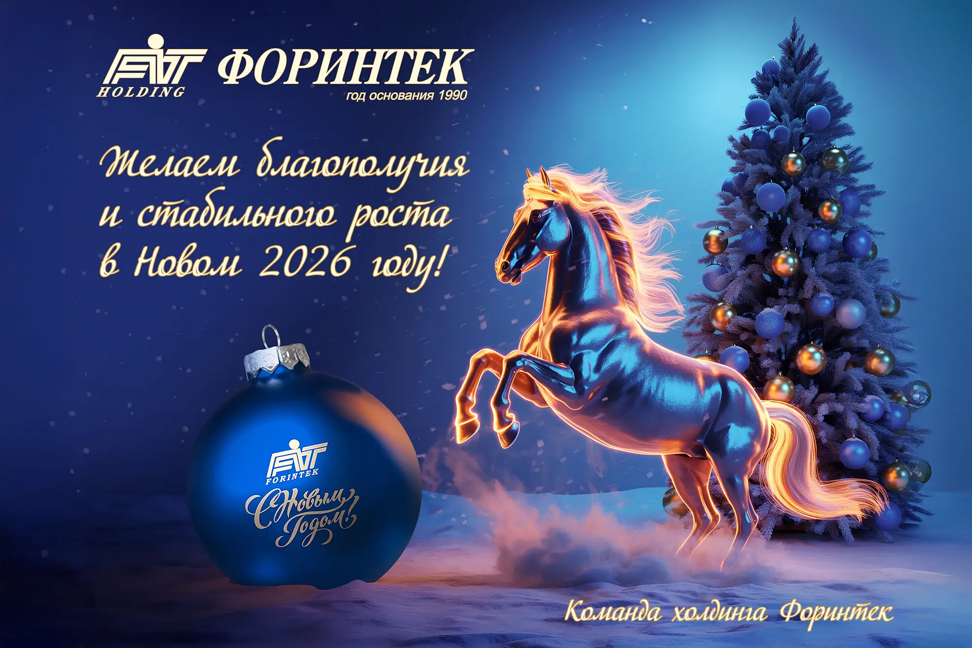 Открытка новогодняя от Форинтека на 2026!
