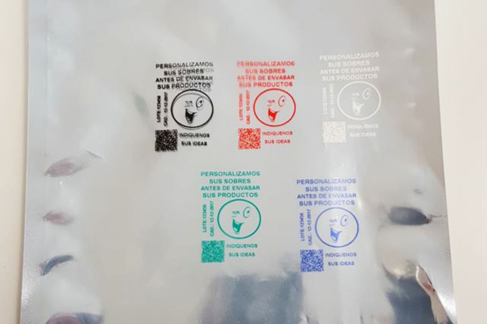 Пример отпечатков даты на фольгированной упаковке